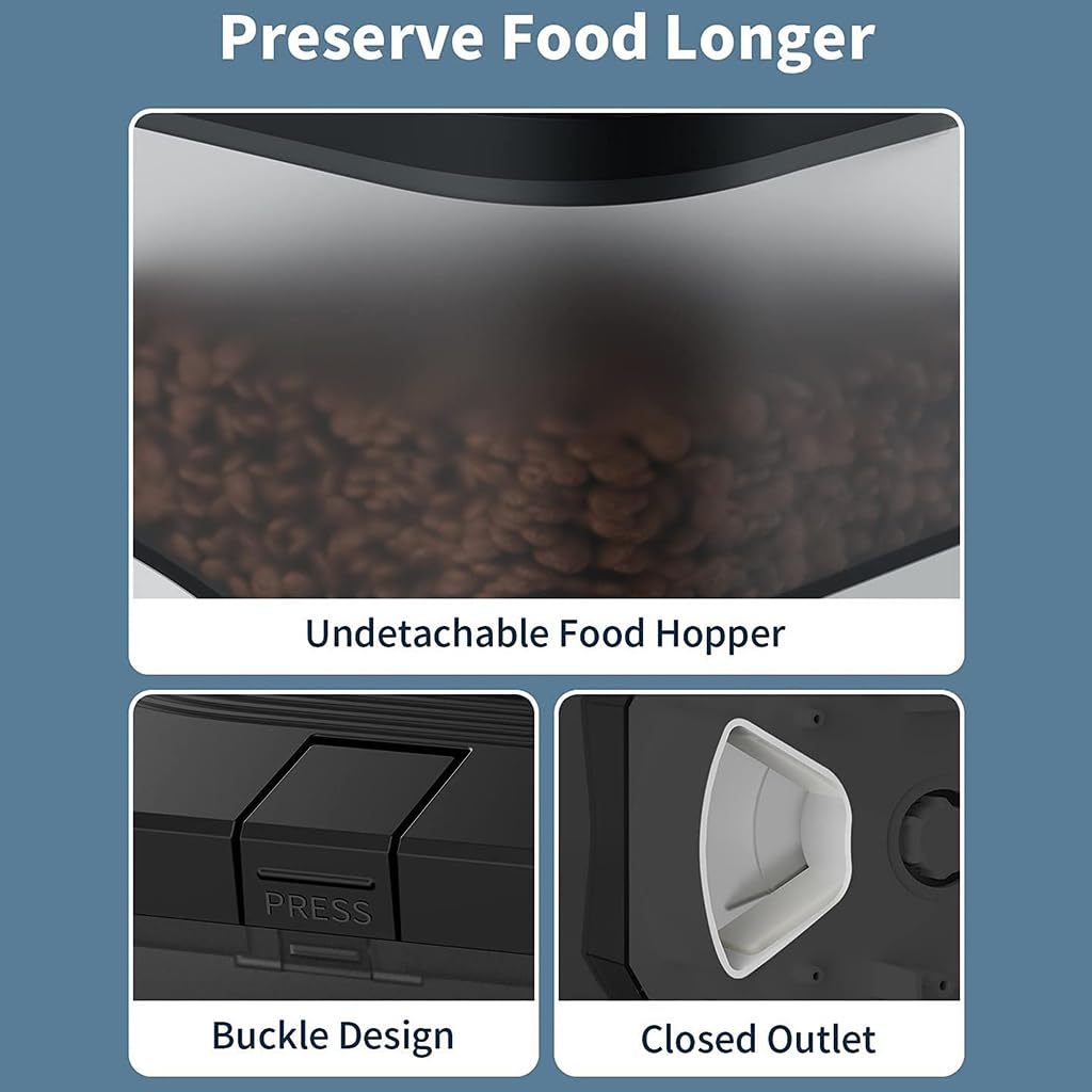 Qpets Automatic Pet Feeder, 3L Dog Feeder Pet Food Plastic Dispenser With Programmable Timer, Portion Control 1-4 Meals Per Day, Dual Power Supply For Small Medium Cats Dog Food Stand Qpets Automatic Pet Feeder, 3L Dog Feeder Pet Food Plastic Dispenser With Programmable Timer, Portion Control 1-4 Meals Per Day, Dual Power Supply For Small Medium Cats Dog Food Stand
